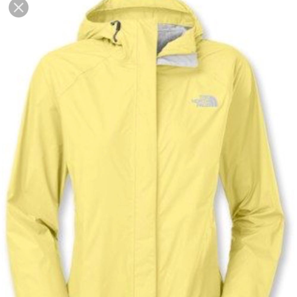 Yellow north face rain jacket